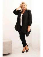 Dámske elegantné plus size sako čierne