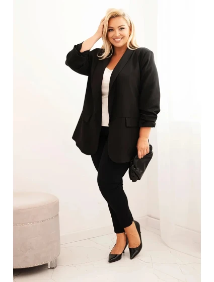 Dámská elegantní plus size sako černá