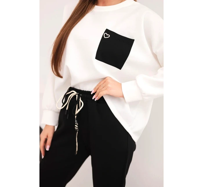 Dámska maslová súprava s kontrastným vreckom čierna Dámska maslová súprava s kontrastným vreckom čierna