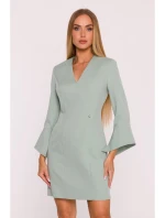 M876 Šaty so širokými manžetami - mentolové M876 Šaty so širokými manžetami - mentolové