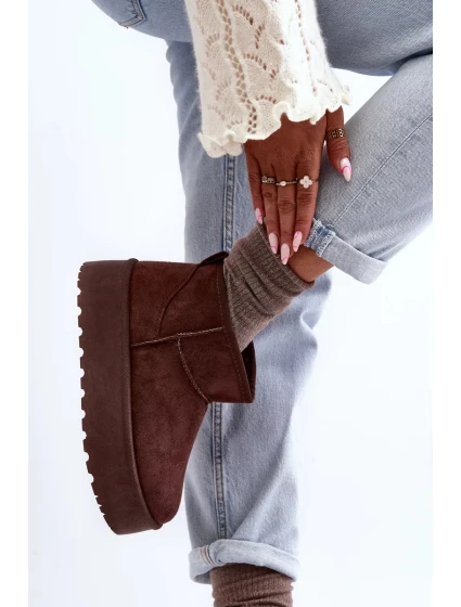 Hnedé semišové topánky na platforme Corcoran