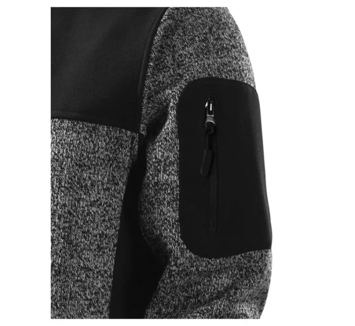 Príležitostná softshellová bunda pánska pletená šedá Príležitostná softshellová bunda pánska pletená šedá