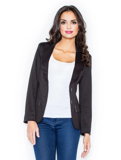 Dámské sako model 18644337 černé - Figl Dámské sako model 18644337 černé - Figl