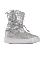 Krásné sněhule dámské šedo-stříbrné bez podpatku Krásné sněhule dámské šedo-stříbrné bez podpatku