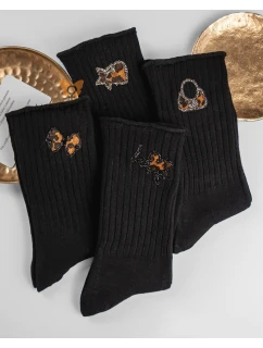 Magnetis QR5008 Ponožky s leopardím vzorom, bez chrbta