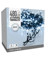 VIANOČNÝ STROMČEK SVETELNÁ REŤAZ 480 VIEDOL ČASOVAČ STUDENÁ BIELA