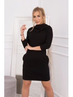 Šaty s kapucňou a vreckami čierne