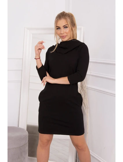 Šaty s kapucňou a vreckami čierne Šaty s kapucňou a vreckami čierne