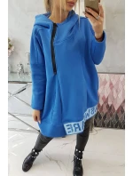 Zateplená mikina so zipsom nevädzovo modrá