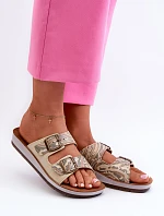 Wygodne Klapki Damskie Z Klamrami Inblu CP000045 Złote