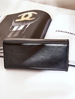 Eko Skórzany Gładki Portfel Damski Czarny Erolia