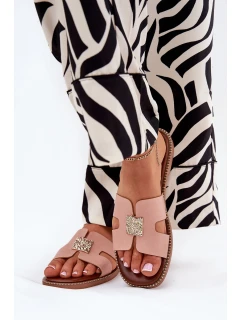 Ploché Pantofle S A Dekorací Špinavě Růžová model 21685581 - Boto