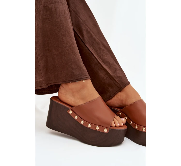 Dámské nazouváky na platformě s přezkami Camel Mareline Dámské nazouváky na platformě s přezkami Camel Mareline