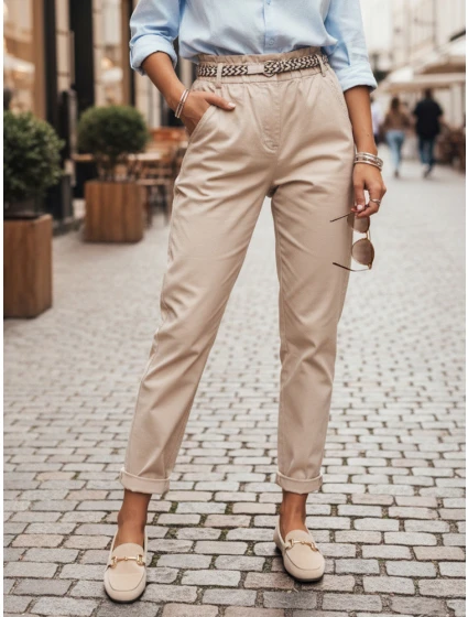 Dámske látkové nohavice ERLON light beige FashionStreet UY2027