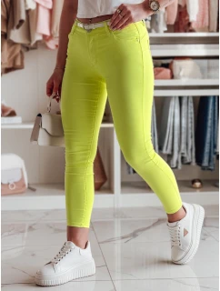 Dámské úzké kalhoty s páskem žlutá Dstreet model 21985328 - FashionStreet