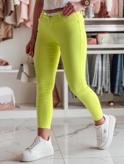 Dámske úzke nohavice s opaskom VIVASKIN žltá FashionStreet UY2461