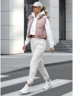 Dámska prešívaná ružová vesta FashionStreet TY5199