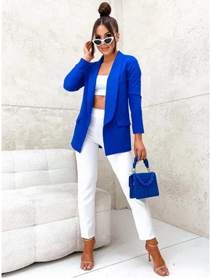 Klasická dámska bunda v chrpovej farbe (8259)