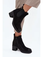 Botki Sztyblety Damskie Na Obcasie Ocieplane Czarne Zelia Botki Sztyblety Damskie Na Obcasie Ocieplane Czarne Zelia