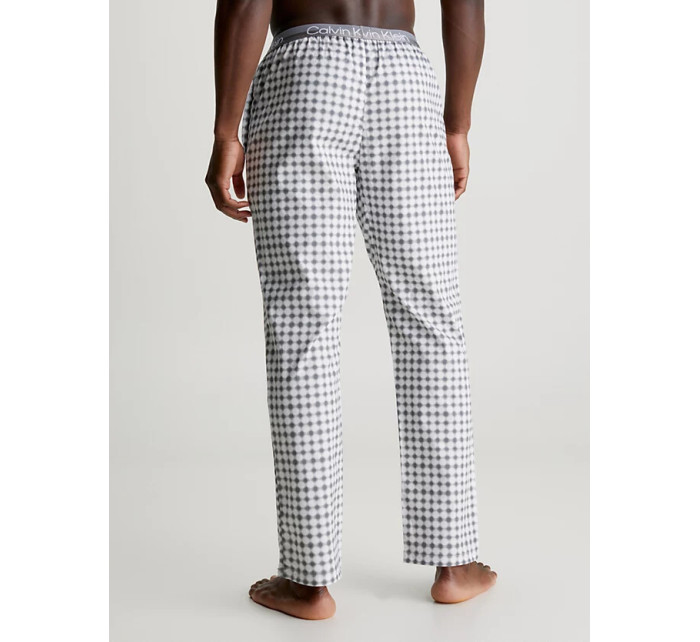 Pánske pyžamové nohavice 000NM2180EGC3 biela šedá vzor - Calvin Klein