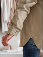 Dámska prechodná oversize košeľová bunda KOSMOJACK c.beige FashionStreet TY4841
