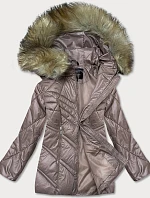 Dámska prechodná bunda s kapucňou cappuccino (H-97)