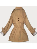 Krátky kabát Goodlookin s gombíkmi tmavo béžový (KK60415-4#)