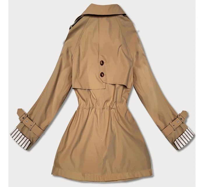 Krátky kabát Goodlookin s gombíkmi tmavo béžový (KK60415-4#)