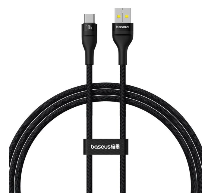 Baseus Flash 2 USB-USB C kábel 100W 1m (čierny) Baseus Flash 2 USB-USB C kábel 100W 1m (čierny)