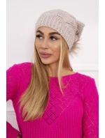 Sandra model 18750743 světle béžová fleecová čepice - K-Fashion