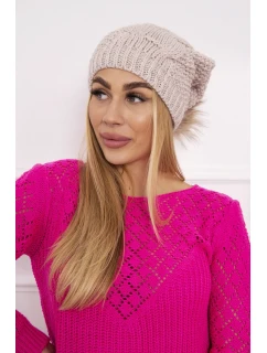 Sandra model 18750743 světle béžová fleecová čepice - K-Fashion