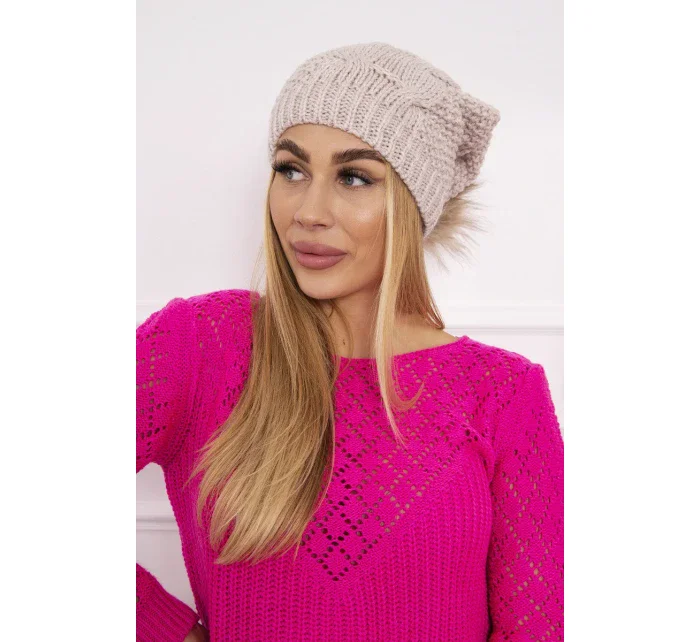 Sandra model 18750743 světle béžová fleecová čepice - K-Fashion