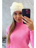 Dámská čepice ecru model 18752331 - K-Fashion Dámská čepice ecru model 18752331 - K-Fashion
