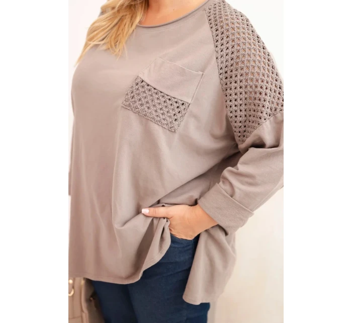 Dámská blůza Plus Size bavlněná s potiskem fango