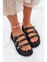 Dámské Klapky Na Platformě S Pásky Černé model 21698704 - Boto