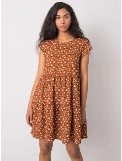 Šaty model 17338805 světle hnědé - FPrice Šaty model 17338805 světle hnědé - FPrice