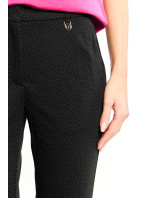 Monnari Elegantní kalhoty Dámské kalhoty s puntíky Multi Black