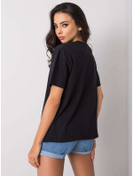 Čierne bavlnené tričko s potlačou