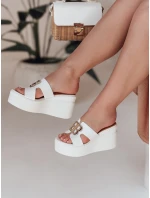 Dámske žabky na platforme PLATSIMA white FashionStreet ZY0758