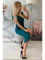 Sukienka asymetryczna ciemno zielona Sukienka asymetryczna ciemno zielona