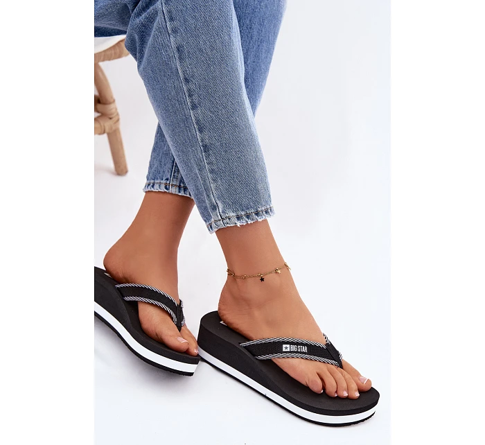 Dámské žabky na platformě Big Star NN274A727 Černé Dámské žabky na platformě Big Star NN274A727 Černé