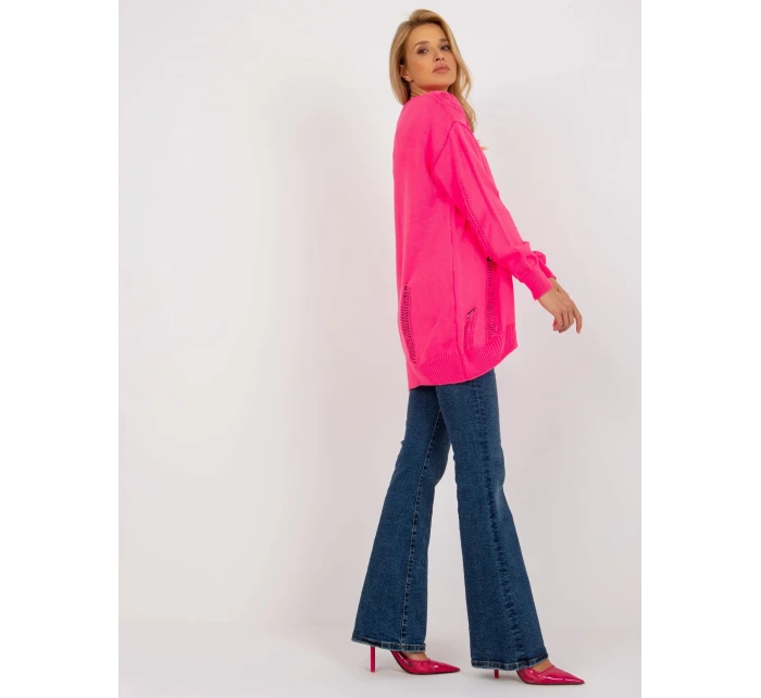 Dámsky kardigan LC SW 8042.69 fluo ružová - FPrice