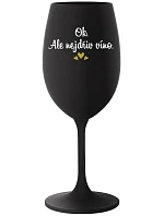 OK, ALE NIE VÍNO - čierny pohár na víno 350 ml