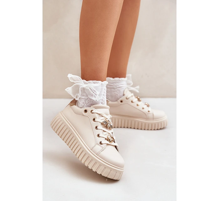 Dámské tenisky béžové model 22069775 - SWEET SHOES Dámské tenisky béžové model 22069775 - SWEET SHOES