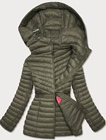 Vypasovaná dámska bunda v khaki farbe (GT-212)