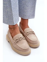 Semišové dámské mokasíny model 21660160 Béžová - S.Barski