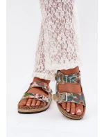 Wzorzyste Klapki Damskie Na Korkowej Platformie Z Klamrami Lee Cooper LCW-25-35-3480L Multikolor Wzorzyste Klapki Damskie Na Korkowej Platformie Z Klamrami Lee Cooper LCW-25-35-3480L Multikolor