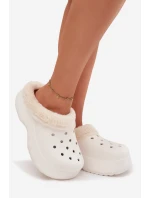 Dámske penové papuče zateplené kožušinou - biele Palvine Dámske penové papuče zateplené kožušinou - biele Palvine