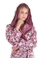 Dámsky župan s kapucňou Flora Short 4856 4803 Burgundy - Vestis