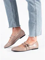 Praktické hnedé baleríny pre ženy bez podpätku Praktické hnedé baleríny pre ženy bez podpätku